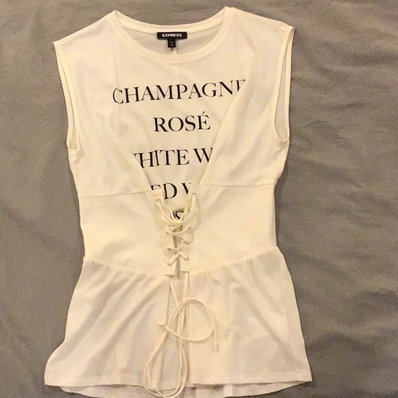 NEW EXPRESS corset top brunch sleeveless tee 🥂XS 🍷 - Picture 1 of 4